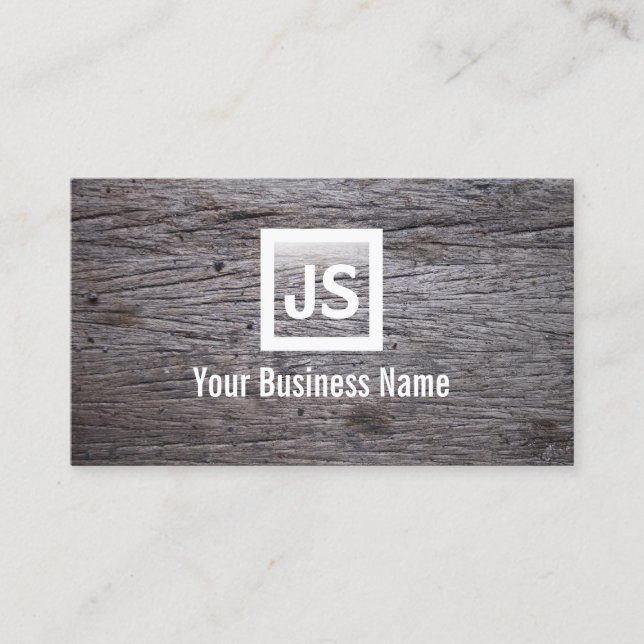Old Grunge Wood Texture Modern Business Card Visitenkarte (Vorderseite)