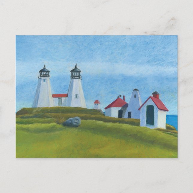 Old Gurnet Lighthouses Postkarte (Vorderseite)