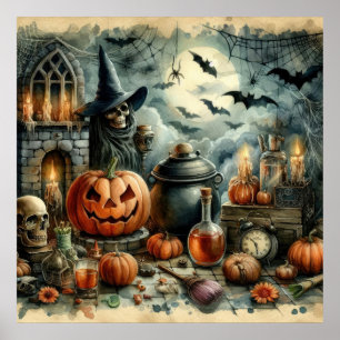 Old Halloween Art Poster