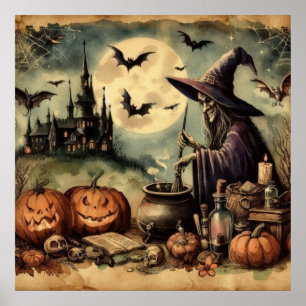 Old Halloween Art Poster