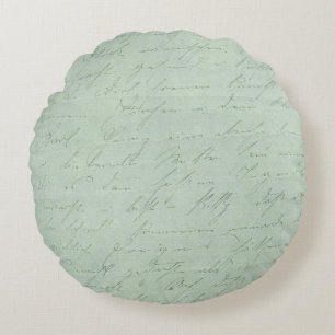 Old handwriting love letters faded antike script rundes kissen