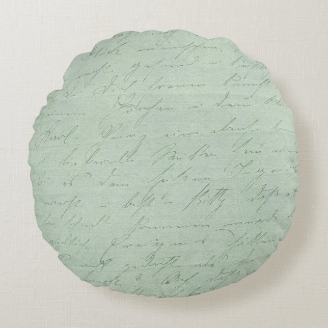 Old handwriting love letters faded antike script rundes kissen (Vorderseite)