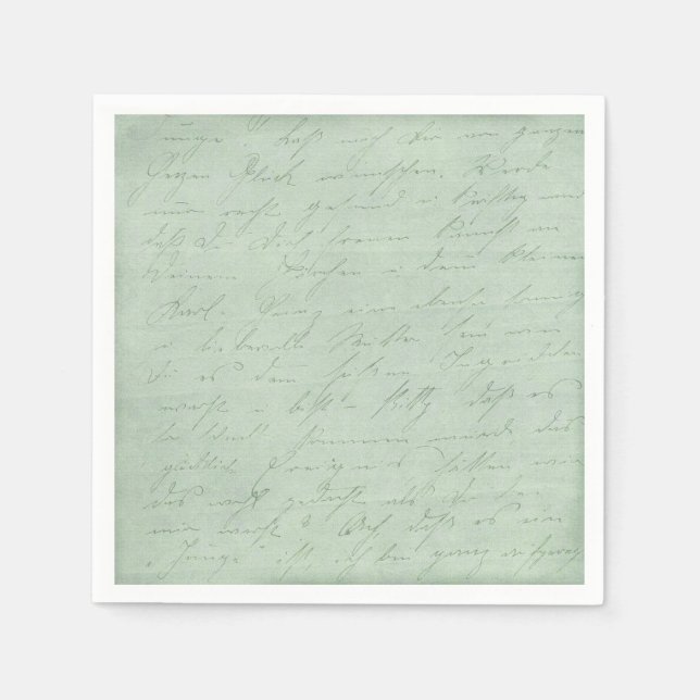 Old handwriting love letters faded antike script serviette (Vorderseite)