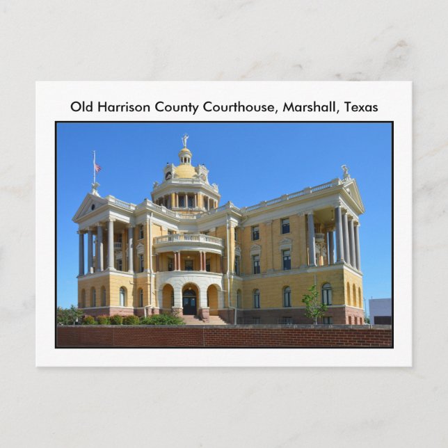 Old Harrison Landkreis Courthouse, Marshall, Texas Postkarte (Vorderseite)