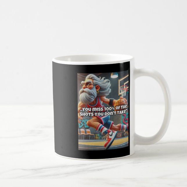 Old Head Basketball Player Print Kaffeetasse (Rechts)
