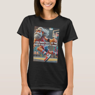 Old Head Basketball Player Print T-Shirt