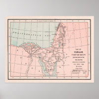 Old Hebrew Exodus Out of Egypt Map (1901)