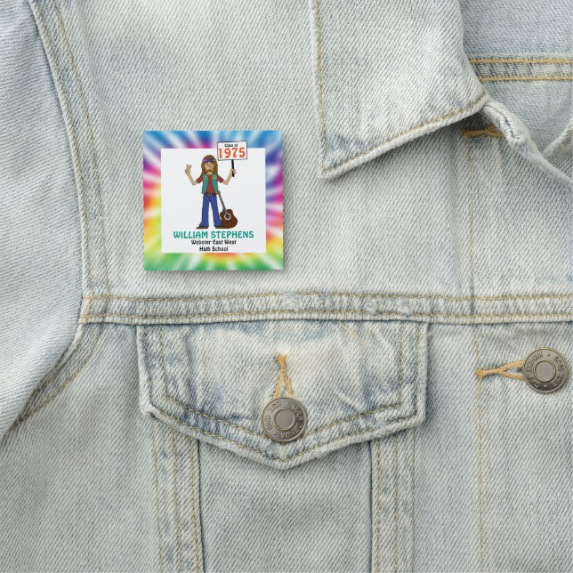 Old Hippie Gefärbte Krawatte Class Wiedersehen Namensschild (Beispiel)