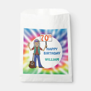 Old Hippie Hippy Gefärbte Krawatte 70. Geburtstags Geschenktütchen