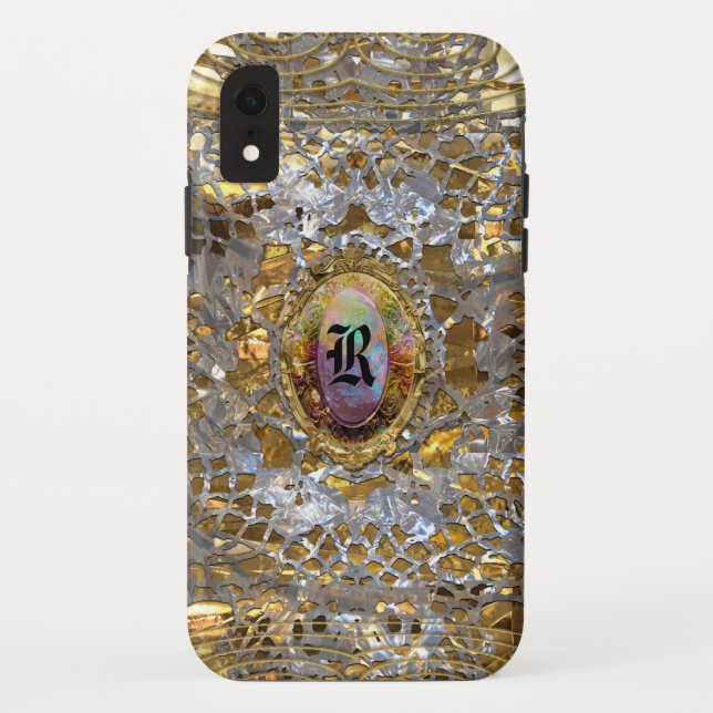 Old Hollywood Chic XR Tough Elegant Monogram Case-Mate iPhone Hülle (Rückseite)