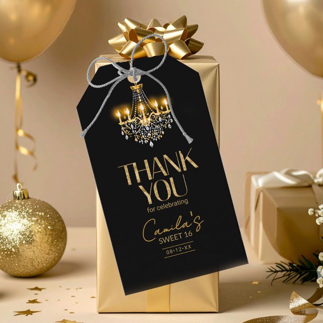 Old Hollywood Glam Chandelier Sweet 16 ID1108 Geschenkanhänger (Von Creator hochgeladen)