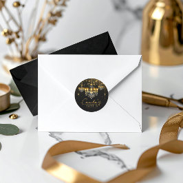 Old Hollywood Glam Chandelier Sweet 16 ID1108 Runder Aufkleber