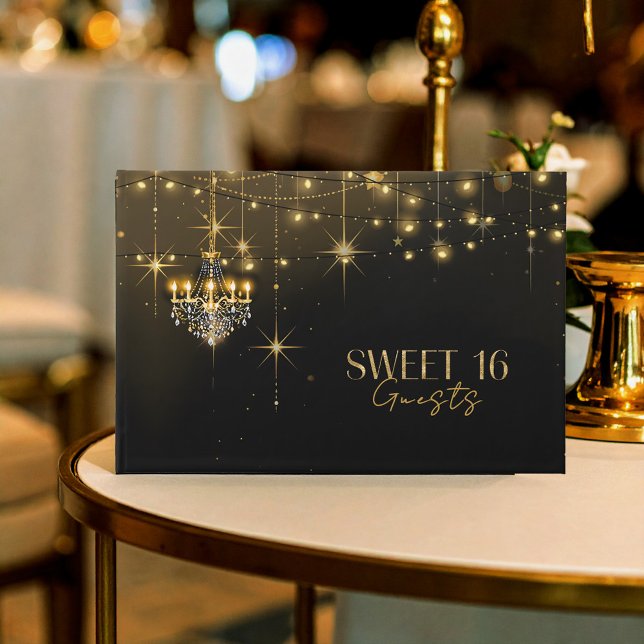 Old Hollywood Glam Chandeliers Sweet 16 ID1108 Gästebuch (Von Creator hochgeladen)