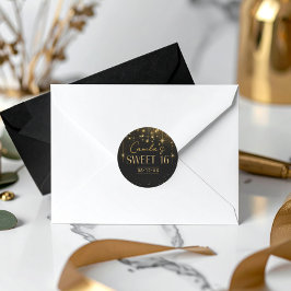 Old Hollywood Glam Sweet 16 ID1108 Runder Aufkleber