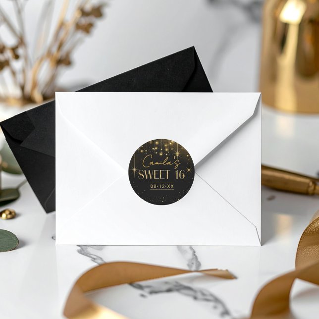 Old Hollywood Glam Sweet 16 ID1108 Runder Aufkleber (Von Creator hochgeladen)