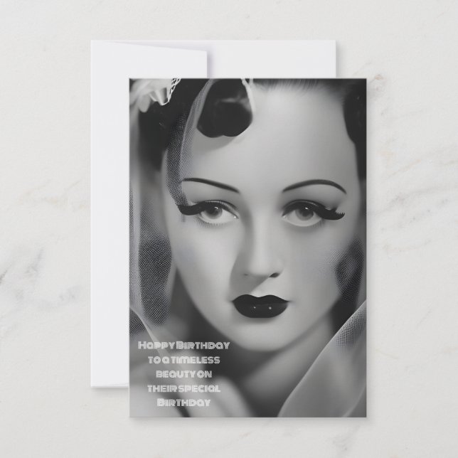 Old Hollywood Glamour Birthday Card Karte (Vorderseite)