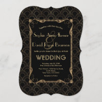 Old Hollywood Gold Black Great Gatsby Wedding