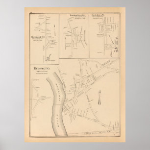 Old Hudson NH Map (1892) Poster