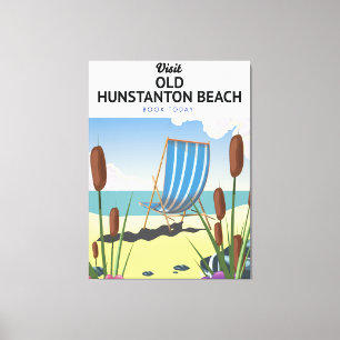 Old Hunstanton Beach Travel Poster Leinwanddruck