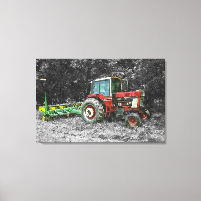Old International Traktor Painterly Leinwanddruck (Vorderseite)