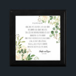 Old Irish Sessing & Wedding Greenery Erinnerungskiste<br><div class="desc">Ein feiner irischer Segen für eine grüne Hochzeit. St. Patricks Saisondesign. Elfenbeinküste Rose mit verschiedenen Aquarellfarben Hochzeitsgrün von Eukalyptus und Beeren. Personalisiert für ein Brautpaar,  aber kann für jeden und jede Veranstaltung,  die diesen irischen Segen schätzen,  angepasst werden.</div>