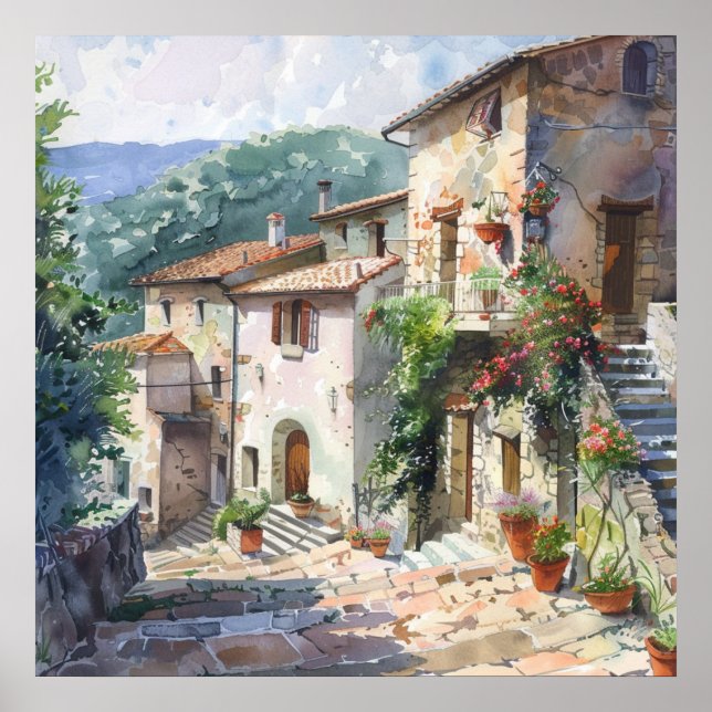 Old Italian Village  Poster (Vorne)