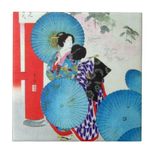 Old Japan Keramik Tile, Small (4,25" x 4,25") Fliese