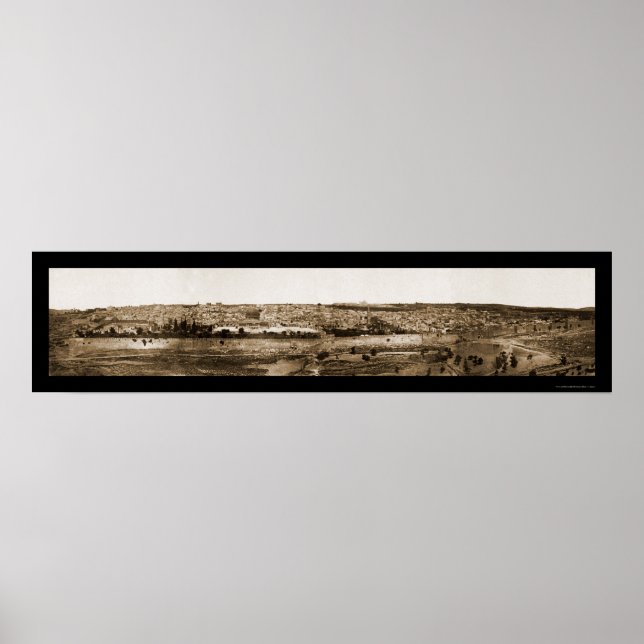 Old Jerusalem Panview Foto 1865 Poster (Vorne)