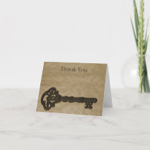 Old Key Wedding Danke Cards