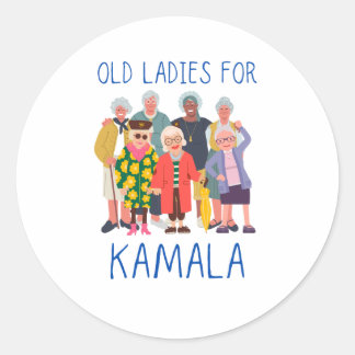 Old Ladys for Kamala Runder Aufkleber