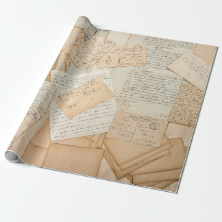 Old Letters, Handwritings, Post-Cards, Geschenkpapier