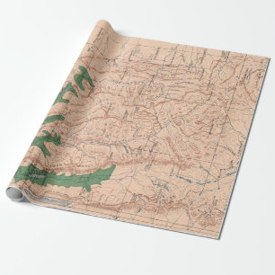 Old Lewis und Clark National Forest Map (1900)  Geschenkpapier