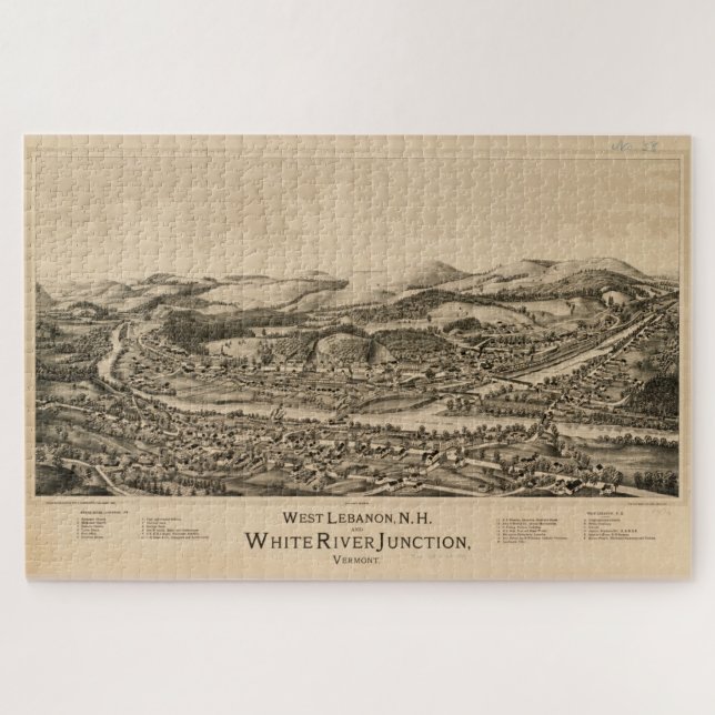Old Libanon NH & White River Junction VT Karte 188 Puzzle (Horizontal)
