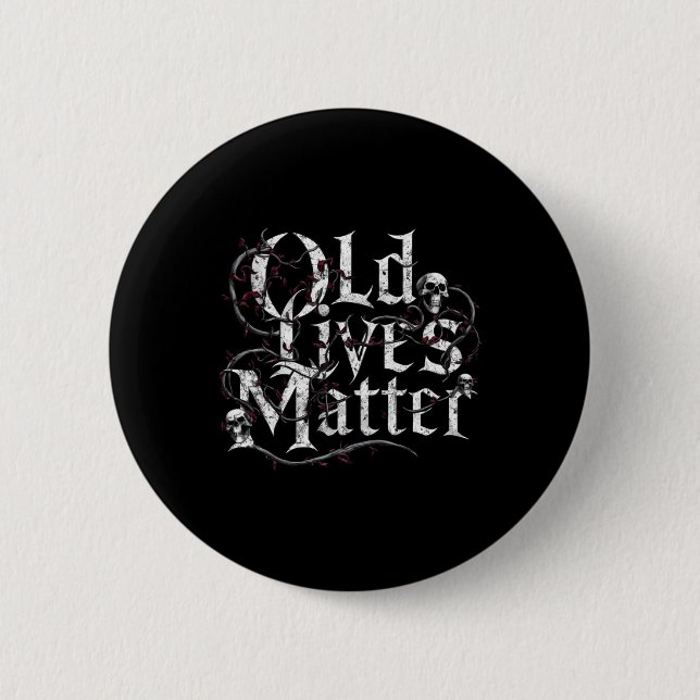 Old Lives Funny Retro Clic Rocker Design Sticker Button (Vorderseite)