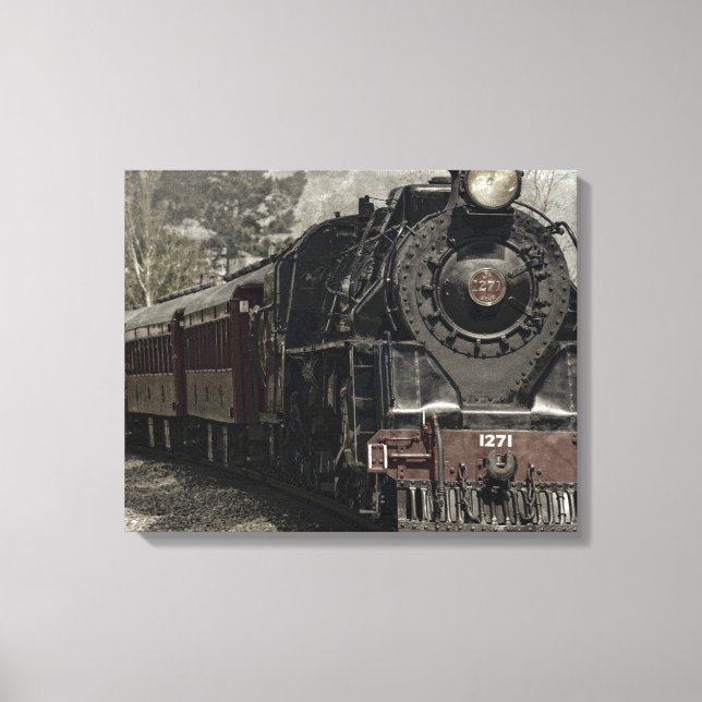 Old Locomotive Steam Motor Leinwanddruck (Vorderseite)