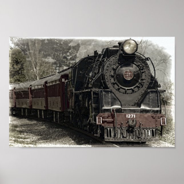 Old Locomotive Steam Motor Poster (Vorne)