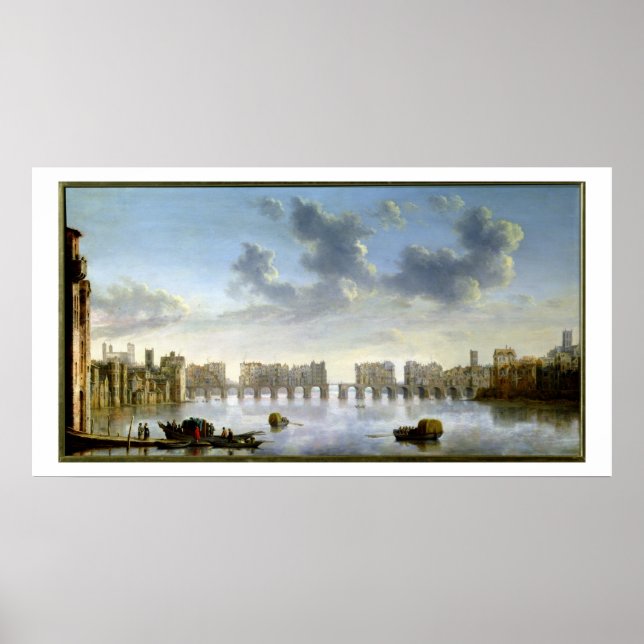 Old London Bridge (oil), c.1630 Poster (Vorne)