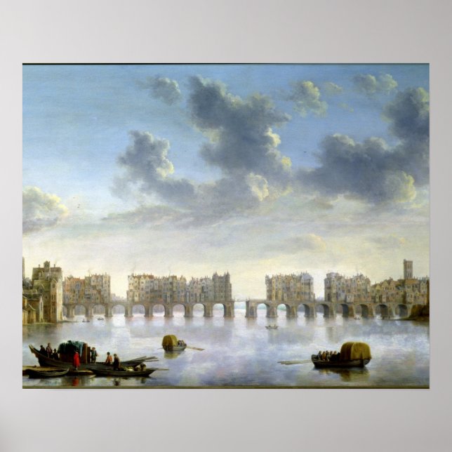 Old London Bridge (oil), c.1630 Poster (Vorne)