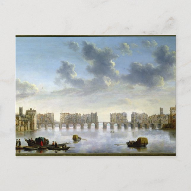 Old London Bridge (oil), c.1630 Postkarte (Vorderseite)