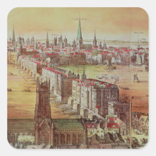 Old London Bridge Quadratischer Aufkleber