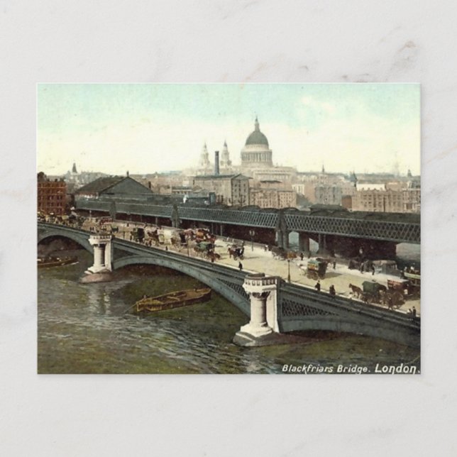 Old London Postcard - Blackfriars Bridge Postkarte (Vorderseite)