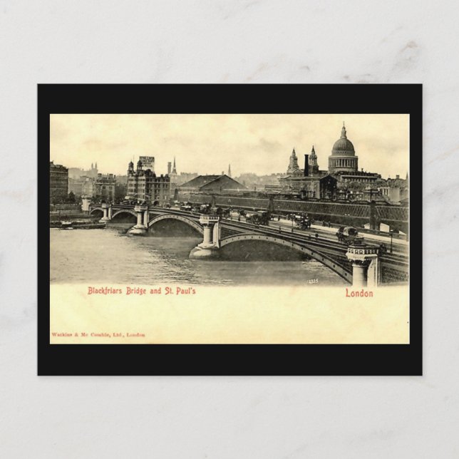 Old London Postcard - Blackfriars Bridge Postkarte (Vorderseite)