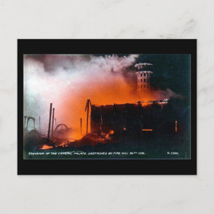 Old London Postcard - Crystal Palace Fire 1936 Postkarte