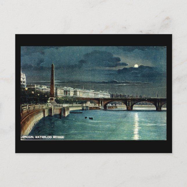 Old London Postcard - Waterloo Bridge Postkarte (Vorderseite)