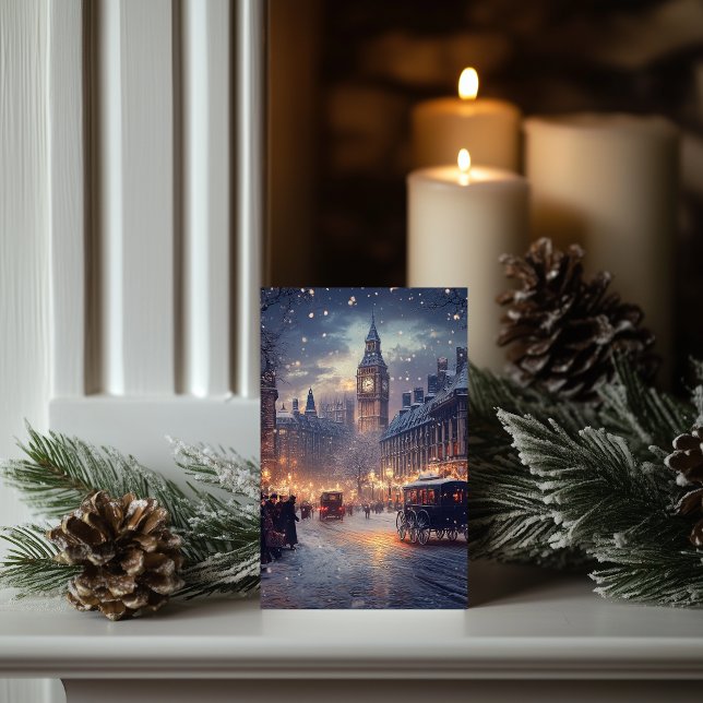 Old London Weihnachten mit Snowy Streets Classic Karte (Von Creator hochgeladen)