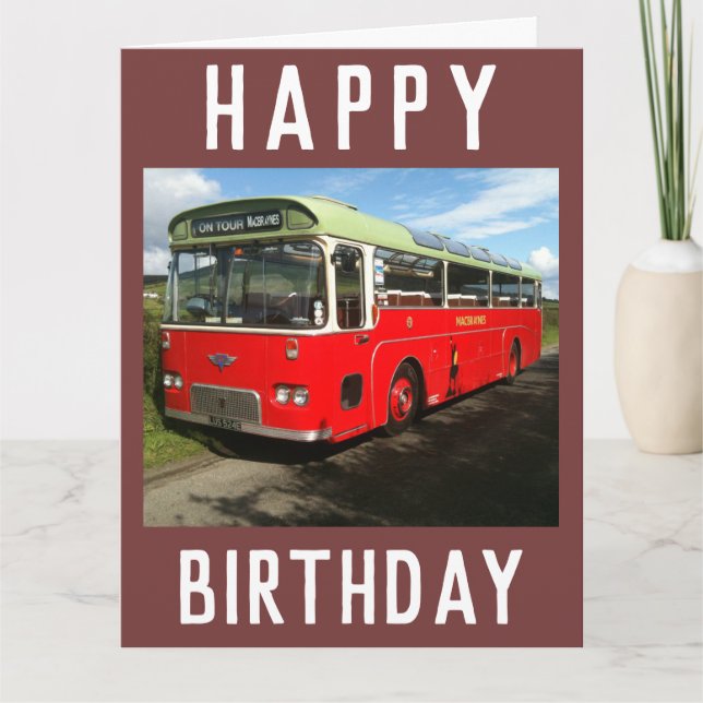 Old MacBraynes Bus auf der Insel Bute in Schottlan Karte (Vorderseite)