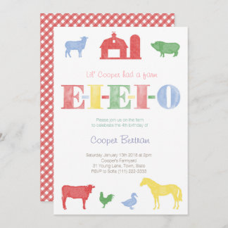 Old MacDonald Birthday, Petting Zoo Party lädt ein Einladung