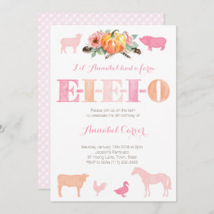 Old MacDonald EIEIO Farm Birthday Party Einladung