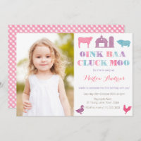 Old MacDonald Farm Animals Party Cards Picture