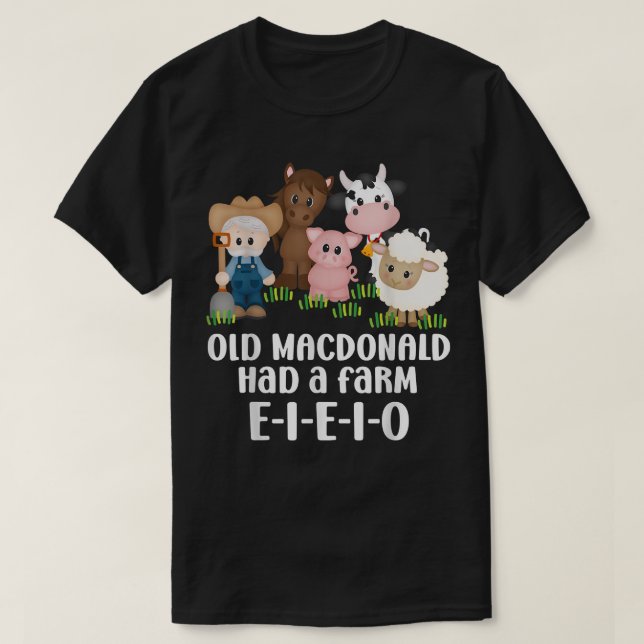 Old MacDonald Had a Farm EIEIO Nursery Song Toddle T-Shirt (Design vorne)